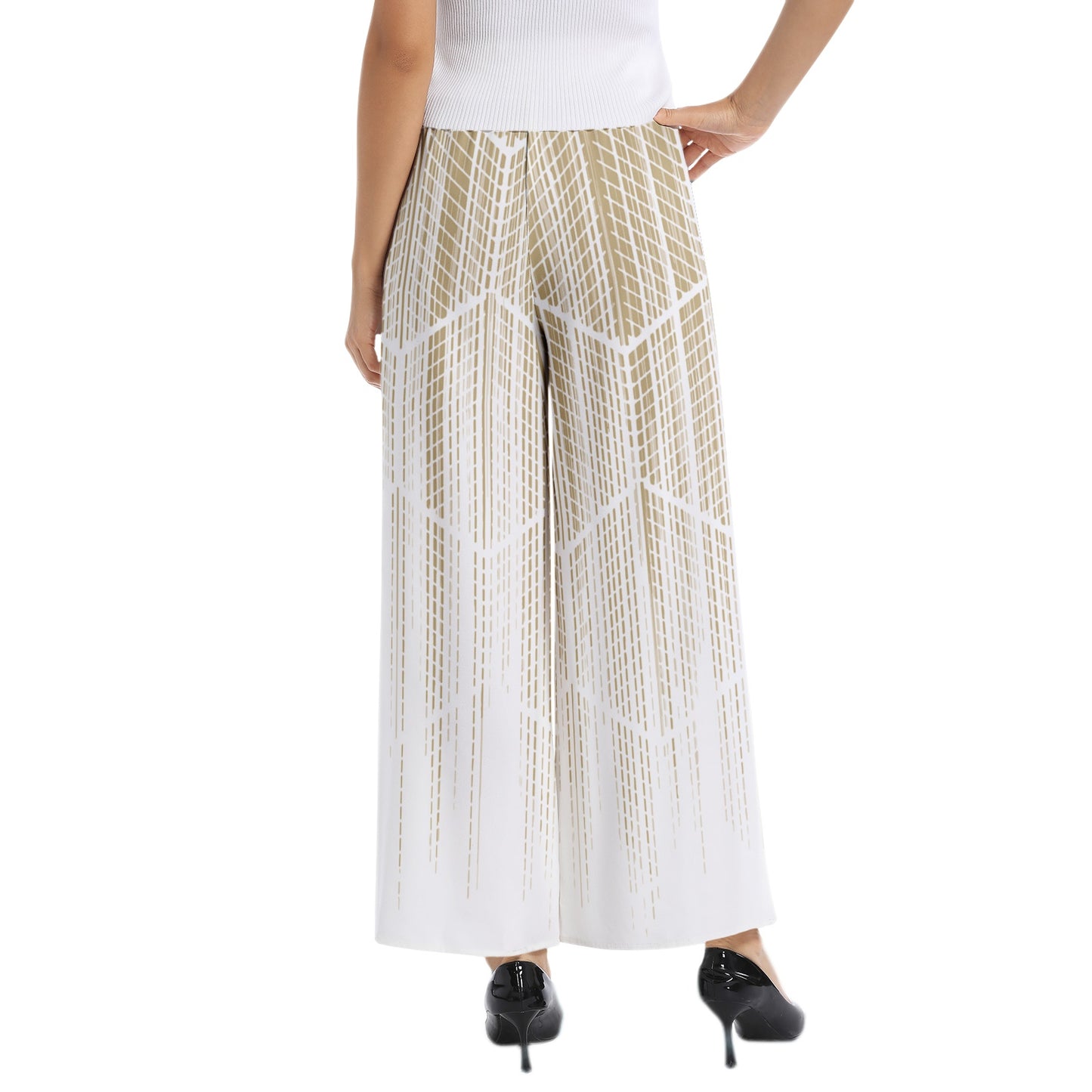 Elastic Waist Wide Leg Pant